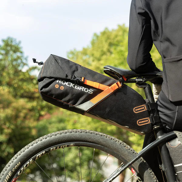ROCKBROS Bicycle Saddle/Packing Bag - Waterproof for Gravel & Mountain Road Max. 10L