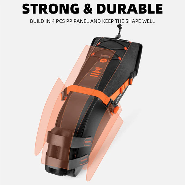 ROCKBROS Bicycle Saddle/Packing Bag - Waterproof for Gravel & Mountain Road Max. 10L