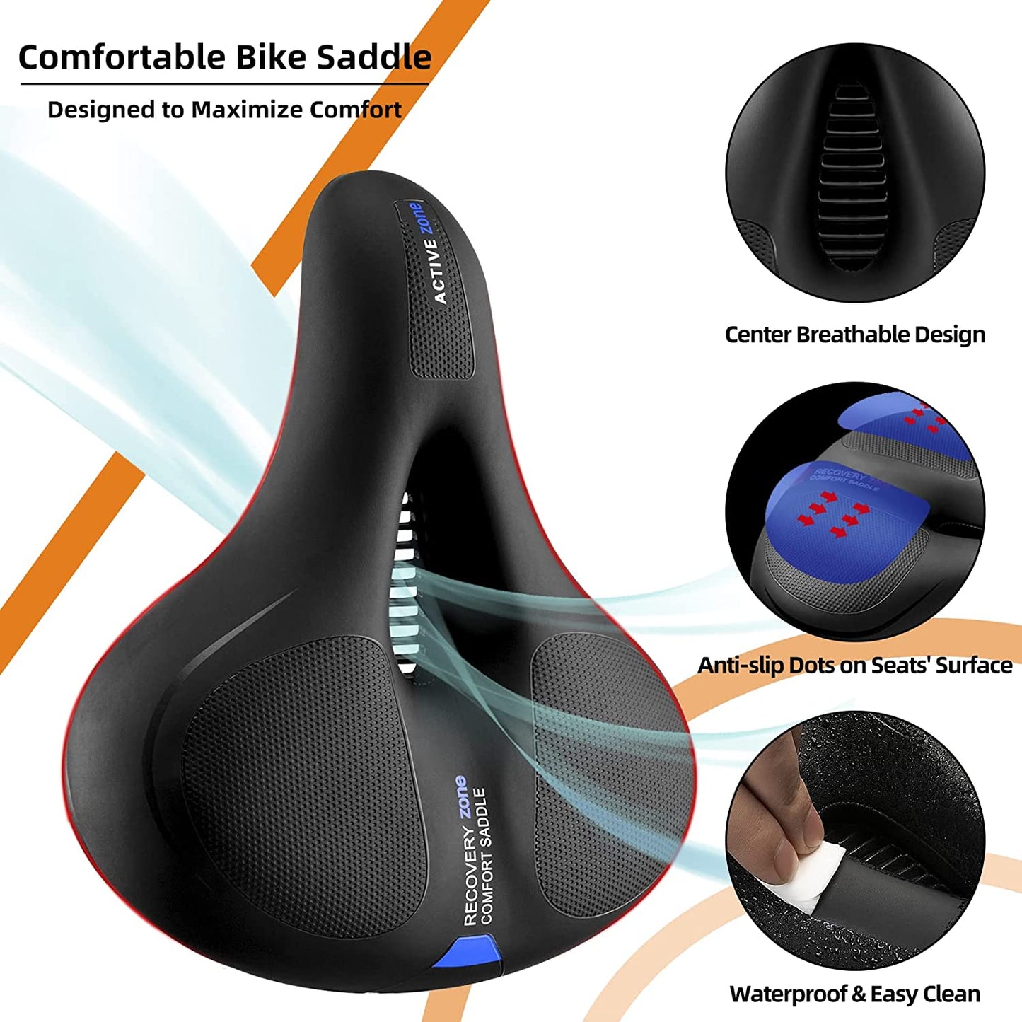ROCKBROS MTB Anti-Shock Saddle for men and women - Blue