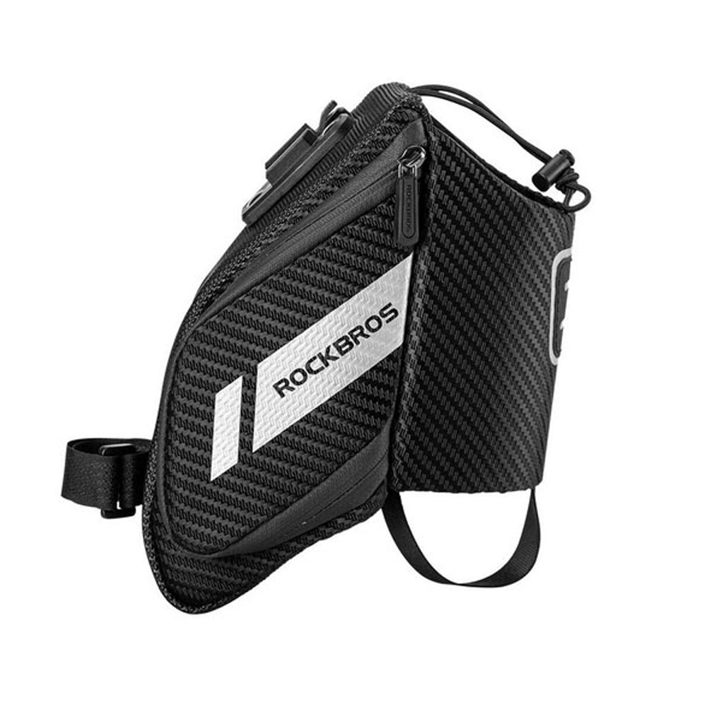 ROCKBROS Bicycle Saddle & Quick Release Bag with Water Bottle Pocket - 1,5L Black