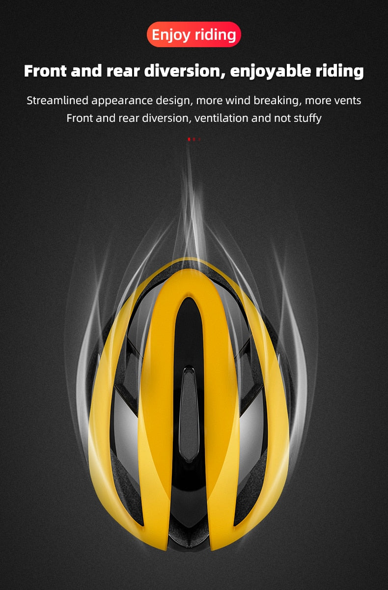 ROCKBROS Bicycle Helmet – Yellow/Black