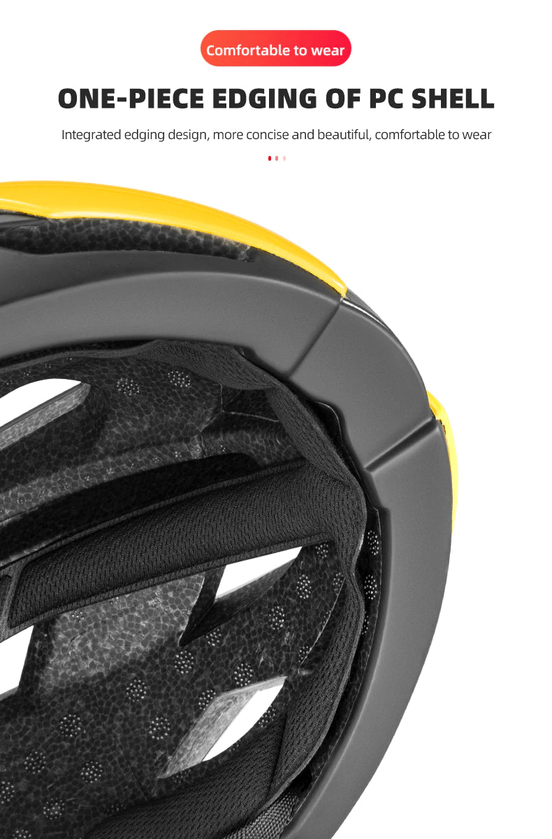 ROCKBROS Bicycle Helmet – Yellow/Black