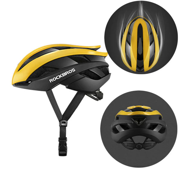 ROCKBROS Bicycle Helmet – Yellow/Black
