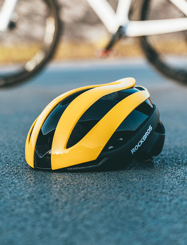 ROCKBROS Bicycle Helmet – Yellow/Black