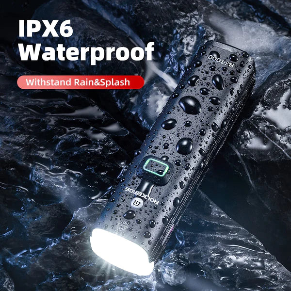 ROCKBROS Bicycle Light 1000 Lumens - USB Rechargeable & Waterproof