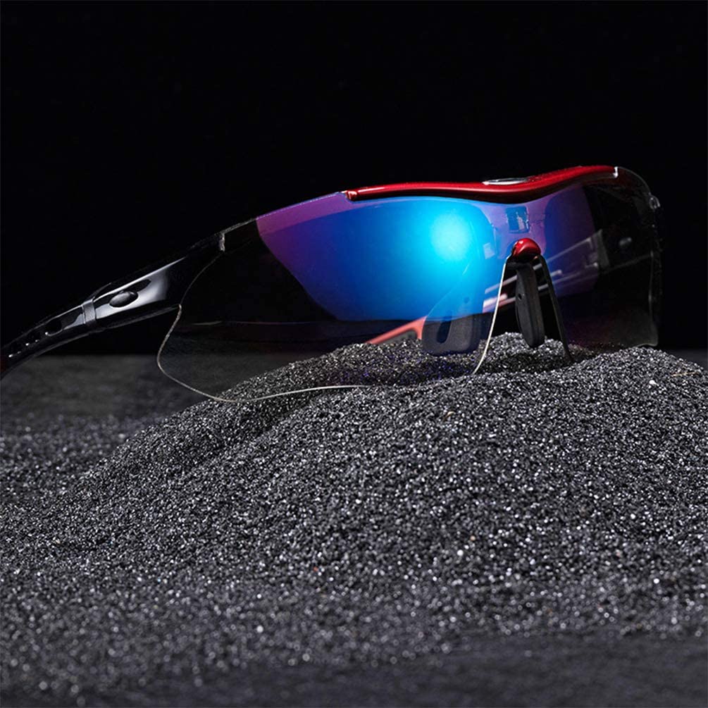 Polarized Multi Lens Sports Sunglasses - Red