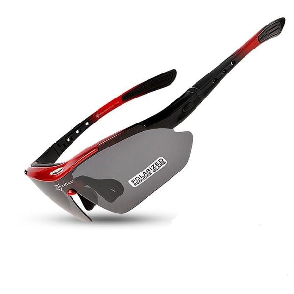 Polarized Multi Lens Sports Sunglasses - Red