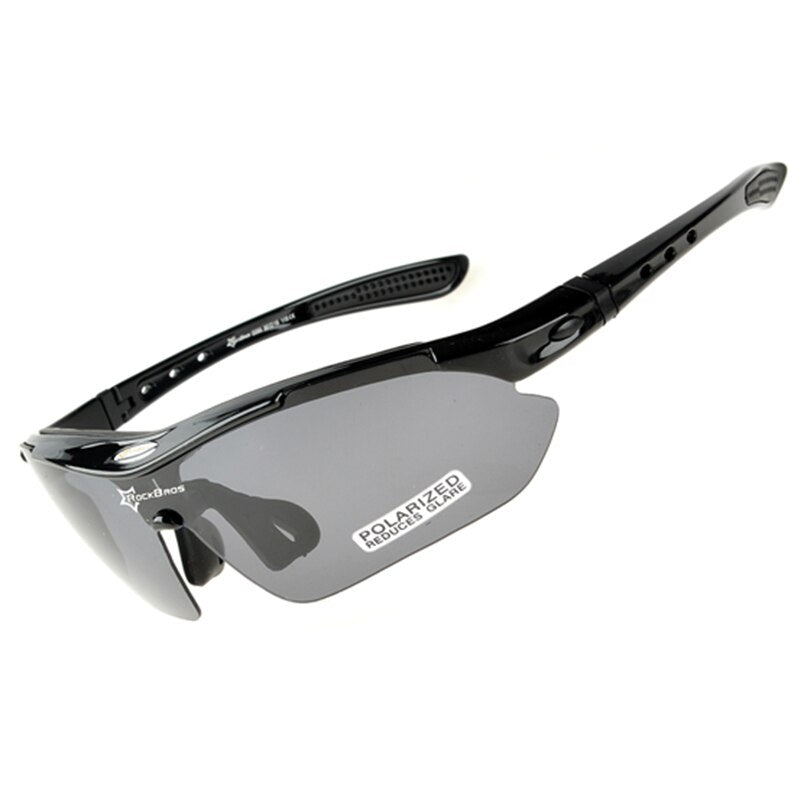 Polarized Multi Lens Sports Sunglasses - Black
