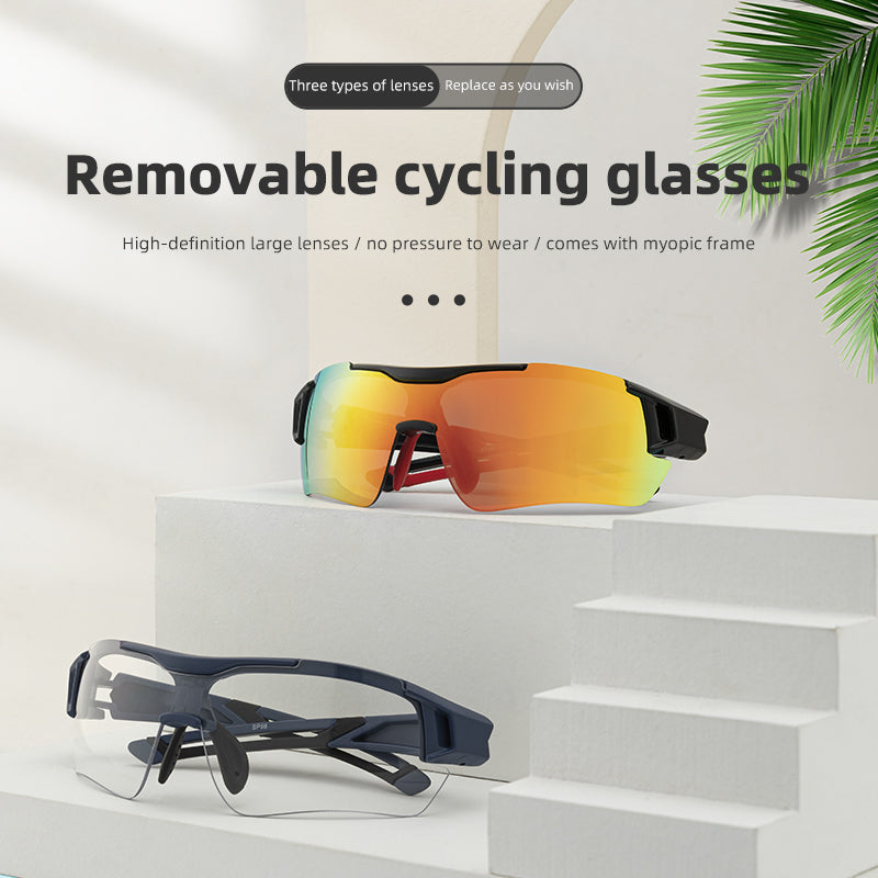 Polarized Cycling Glasses 3 lens - Black / Red