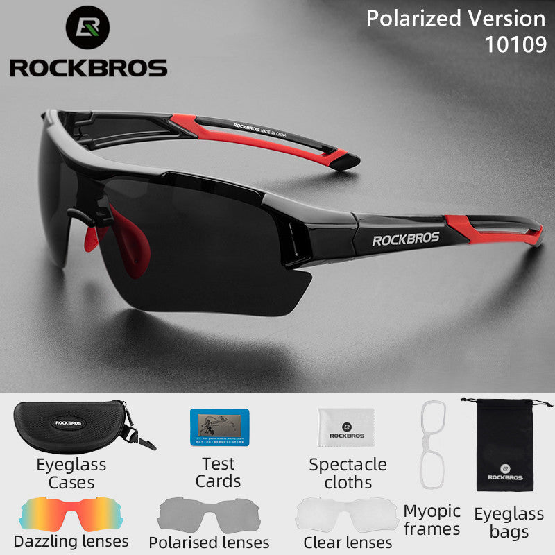 Polarized Cycling Glasses 3 lens - Black / Red