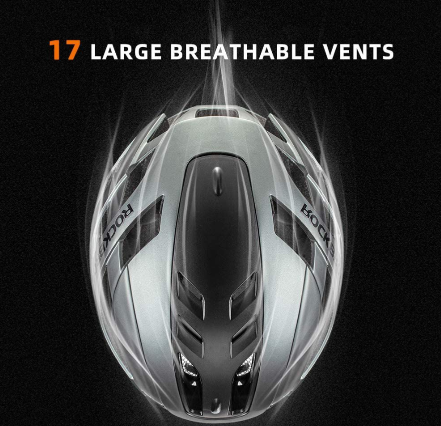 ROCKBROS Bicycle Helmet with 3 in 1 Magnetic Removable Cover - Grey