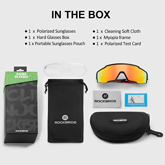 Polarized Sunglasses for Sports Driving Bike Fishing Running - Black/Red