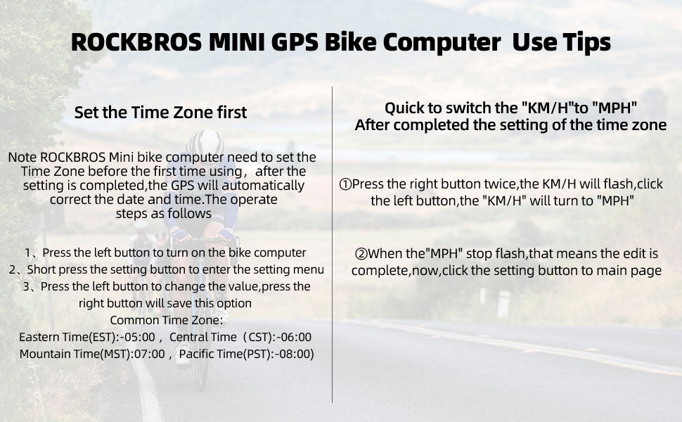 ROCKBROS Mini GPS Bicycle Computer - Black