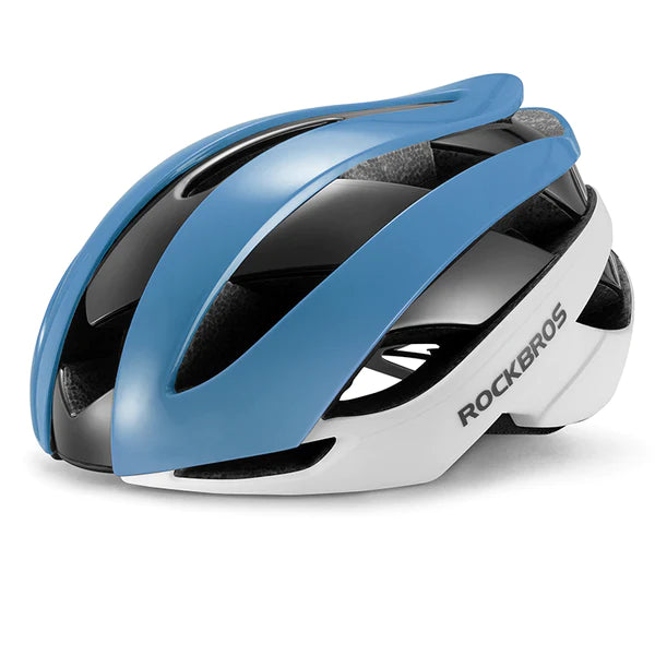 Blue and best sale white bike helmet