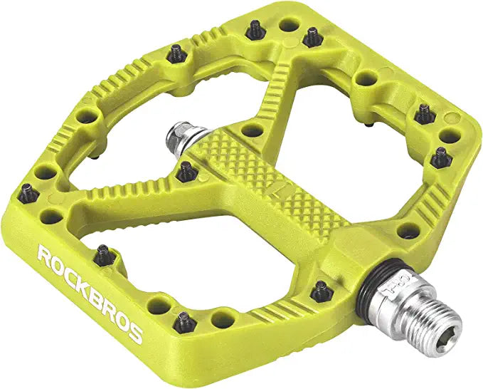 ROCKBROS MTB Nylon Fiber Bicycle Pedals - Green (Pair)