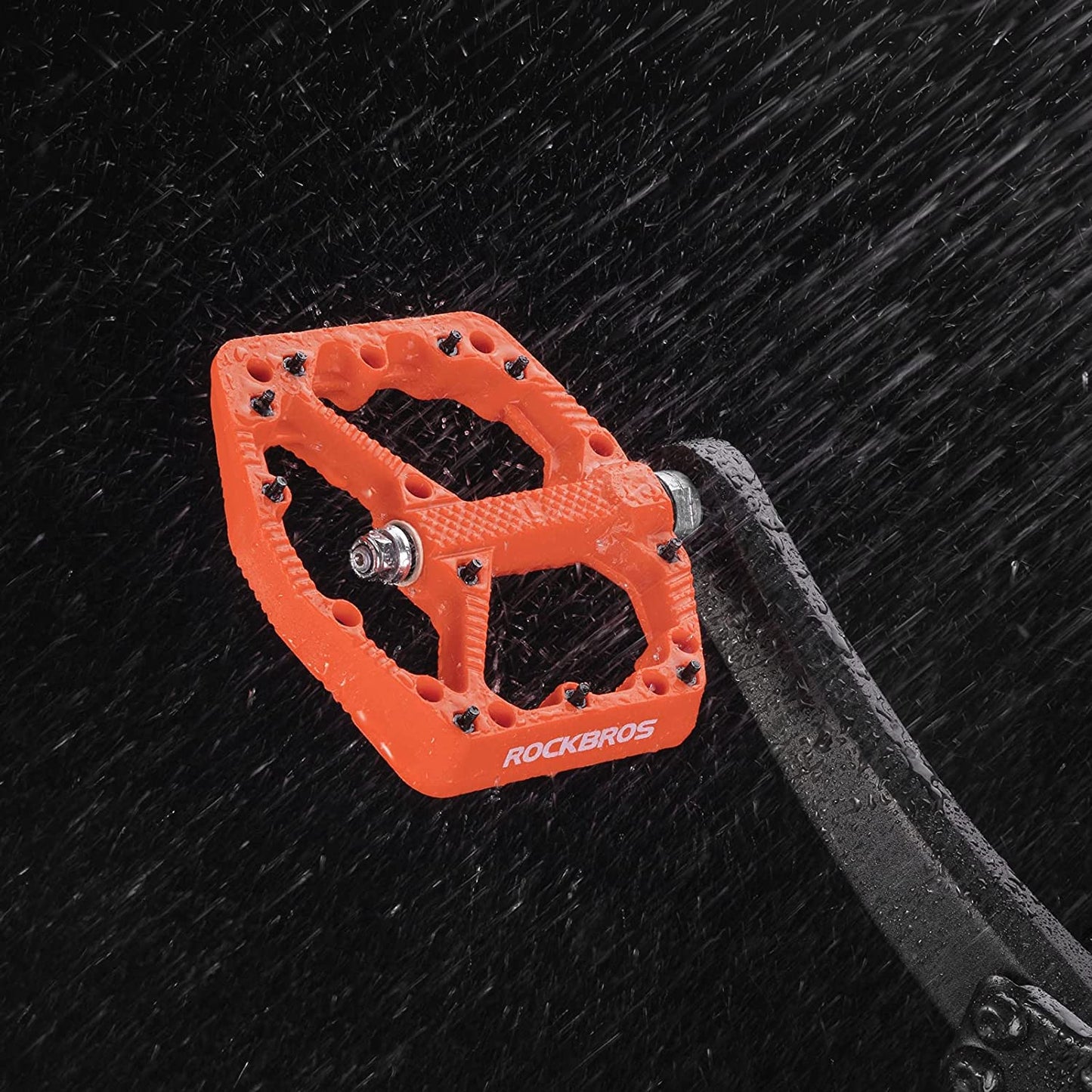 ROCKBROS MTB Nylon Fiber Bicycle Pedals - Orange (Pair)