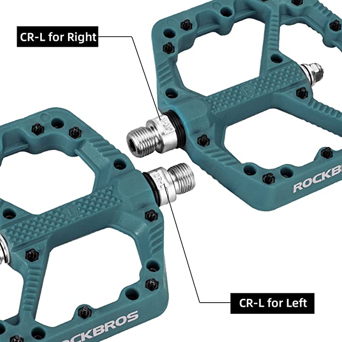 ROCKBROS MTB Nylon Fiber Bicycle Pedals - Blue (Pair)