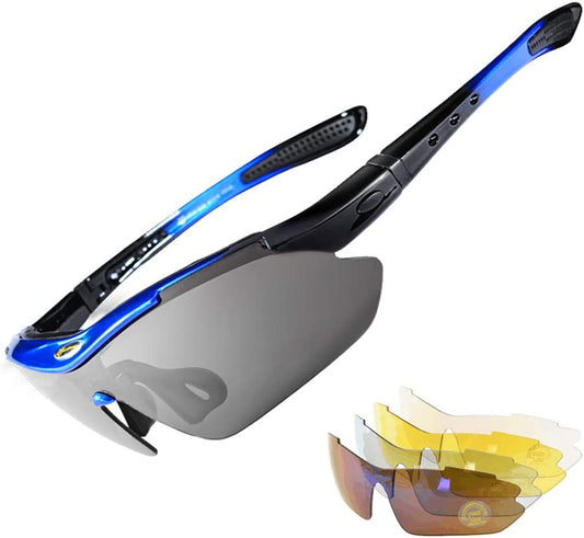 Polarized Multi Lens Sports Sunglasses - Blue