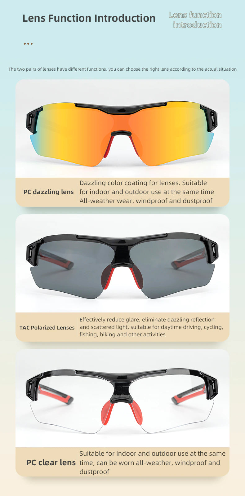 Polarized Sunglasses 3 lens - Goldensky