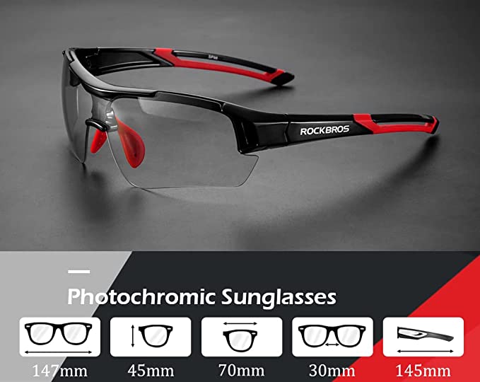 ROCKBROS Photochromic Sunglasses - Red
