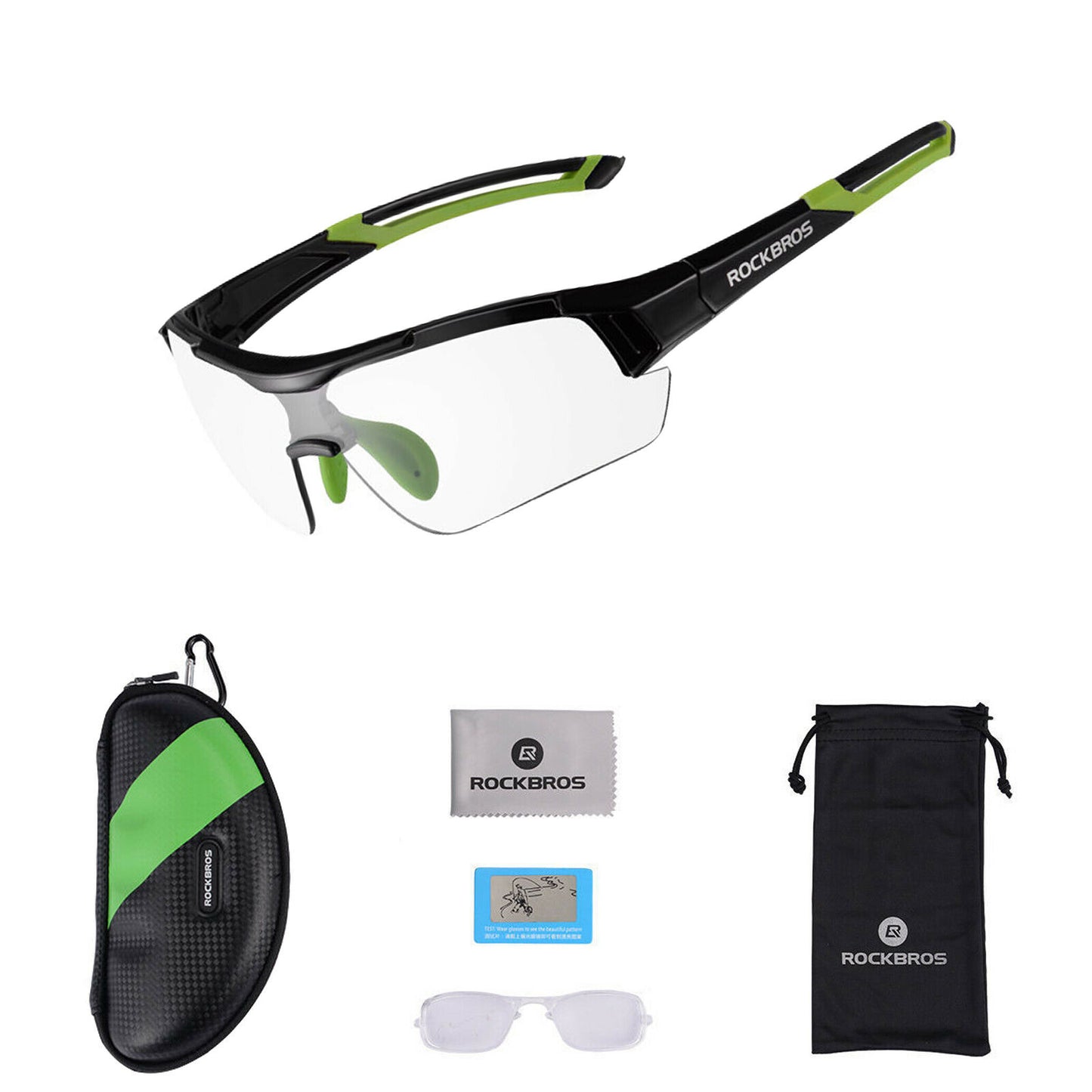 ROCKBROS Photochromic Sunglasses - Green