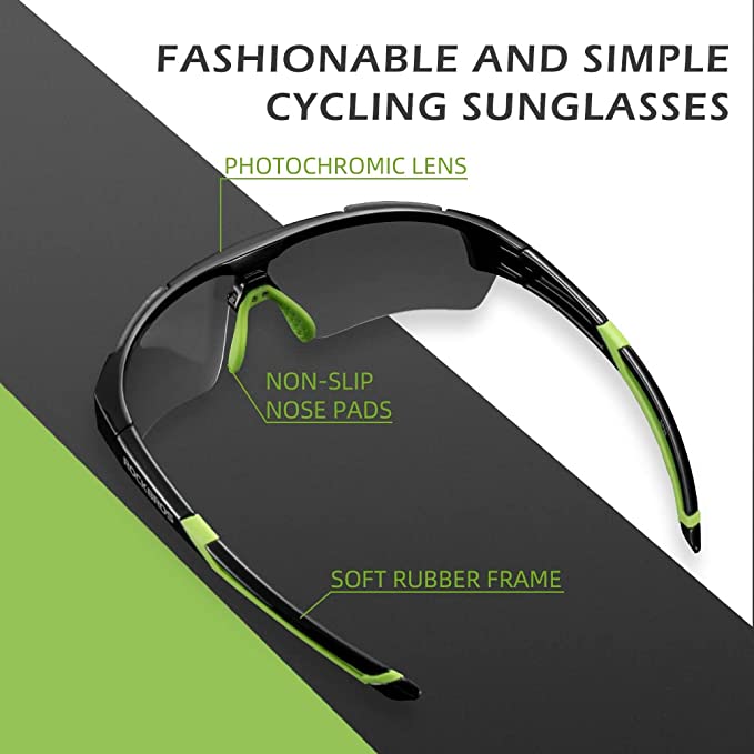 ROCKBROS Photochromic Sunglasses - Green