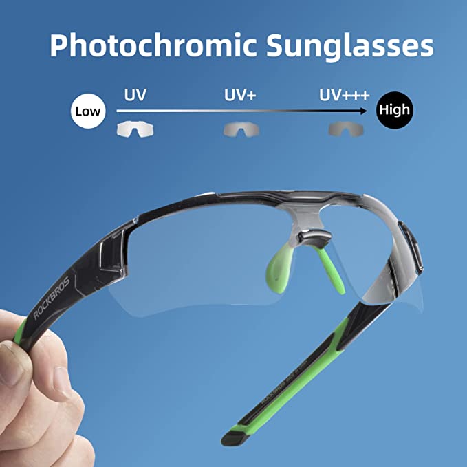 ROCKBROS Photochromic Sunglasses - Green