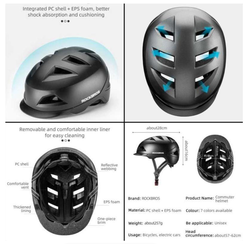 ROCKBROS Ultralight Sports Safety Helmet – Black