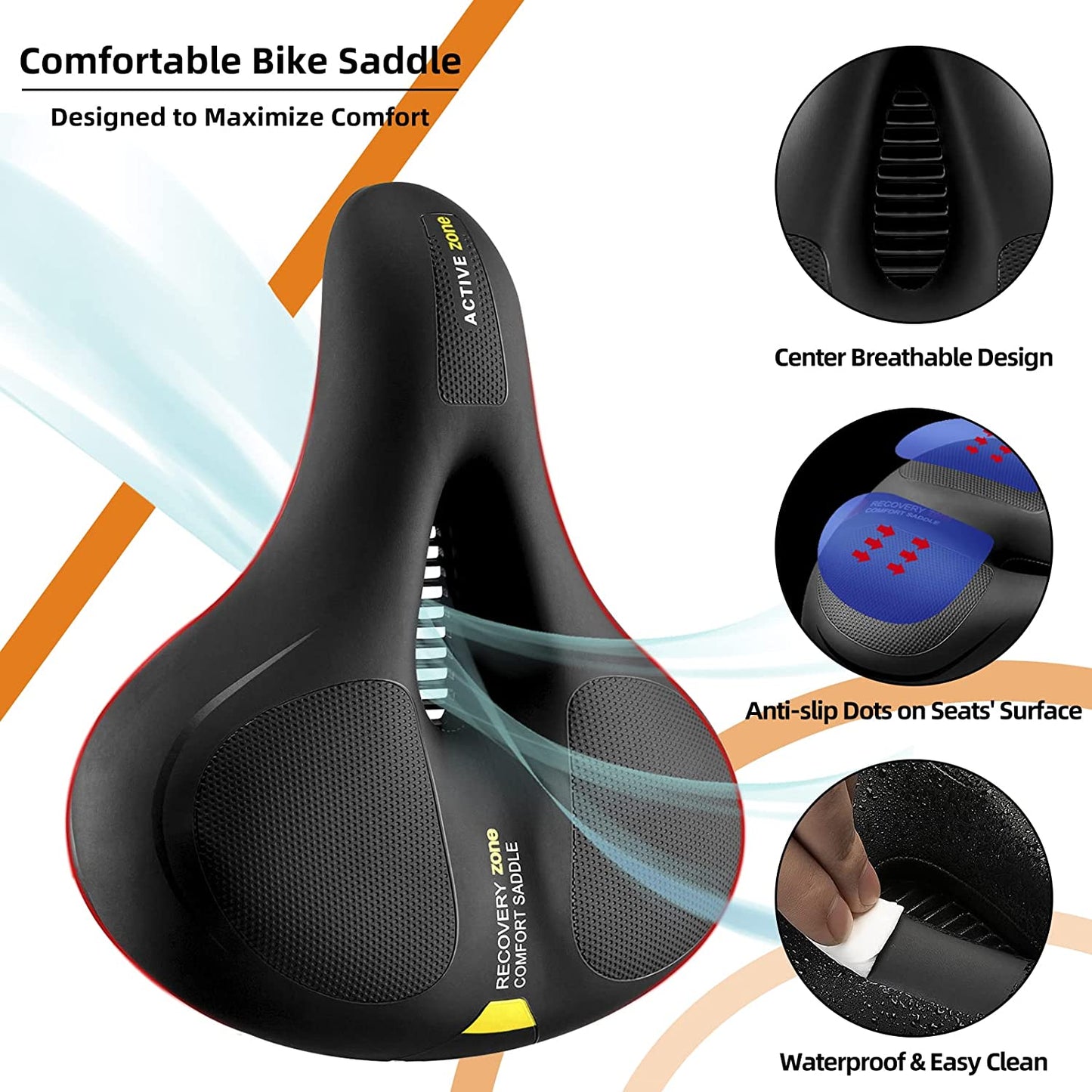 ROCKBROS MTB Anti-Shock Saddle for men and women - Yellow