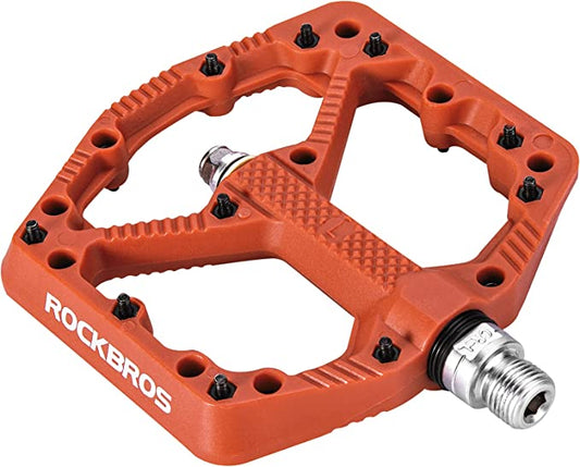 ROCKBROS MTB Nylon Fiber Bicycle Pedals - Orange (Pair)